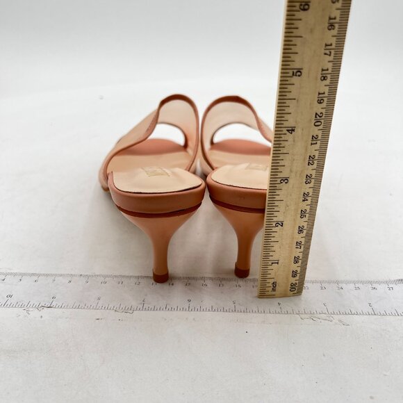 Miss Left Dark Salmon Low Heel Soft Insole Mesh Mules Slip On Summer Sandals - Picture 5 of 8